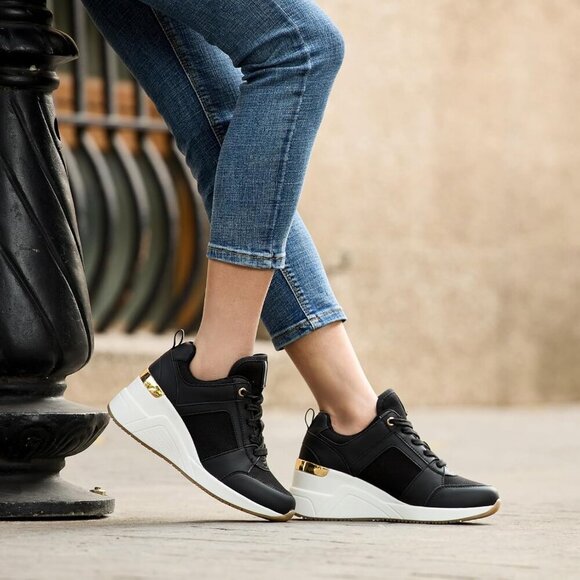 Wedge Sneakers Women Canvas NonSlip Rubber Sole High Heels Casual Shoes - Picture 5 of 8